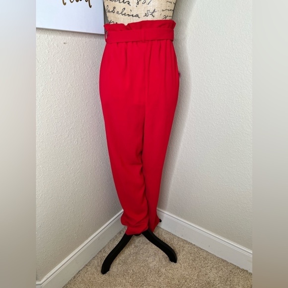 Lane Bryant Belted Slim Leg Red Ankle Pants Size 16 - Picture 9 of 14